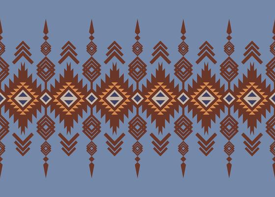 Navajo Aztec pattern with tribal and symbolic motifs, combining geometric shapes and kilim rug designs. This seamless textile print is ideal for vintage-inspired home decorations and boho aesthetic