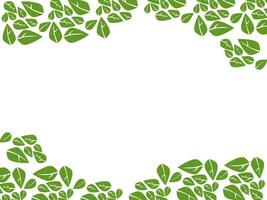 green leaf frame border vector