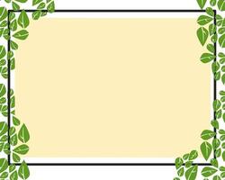 frame green leaf background vector