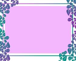 purple gradient frame leaf vector