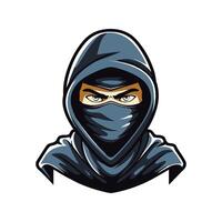 head of ninja warrior character vector