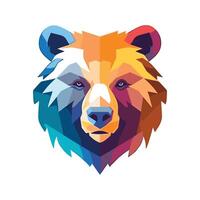 Realistic Bear Head Illustration with Detailed Fur and Sharp Eyes vector