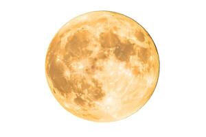 Full moon isolated on white background. Clipping path. photo