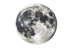Full moon isolated on white background. Clipping path. photo