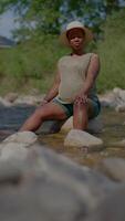 Serene River Reflection featuring an Expecting Mother immersed in Natures Beauty and Harmony video