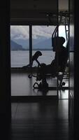 The Silhouette Reflection in a Modern Space with a Scenic and Beautiful View Beyond video