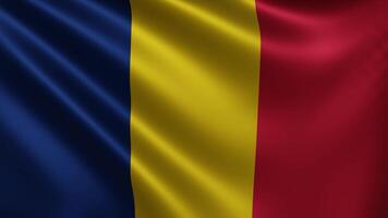 Flag of Chad in the wind close-up, the national flag of Chad in 3d, in 4k video
