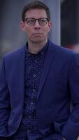 Professional Attire Portrait of a Stylish Man Dressed in a Formal Suit for Business Settings video