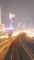 Mesmerizing Cityscape in Fog Beautiful Urban Motion Effects Illuminated at Night video