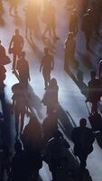 Exploring Urban Crowd Movement in Soft Light, highlighting the vibrancy of city life and activity video