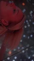 A Dreamy Portrait Featuring Abstract Lights Combined with a Beautiful Colorful Bokeh Background video