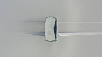 Aerial view vertically down of the top of the pylons of the Russian bridge video