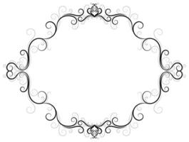 Abstract scrolling wooden lines, vintage frame on white background. vector