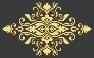 Golden graphic element, abstract vintage pattern fabric pattern components vector