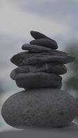 Balanced Stones Arranged in a Tranquil and Peaceful Natural Setting for Relaxation and Reflection video