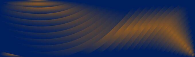 Abstract blue and gold gradient background with curved lines. vector