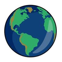 planet earth globe in flat style vector