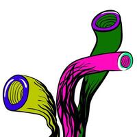 cut out abstract urban factory elements in doodle style vector