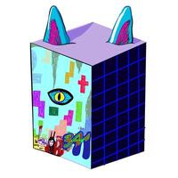 isometric building with cat ears vector