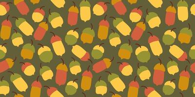 fall seamless pattern with acorns vector