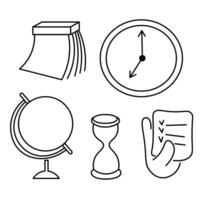 simple objects in line doodle style vector