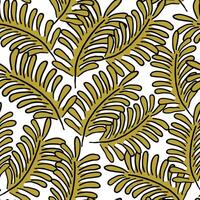 seamless pattern with fern in doodle style vector