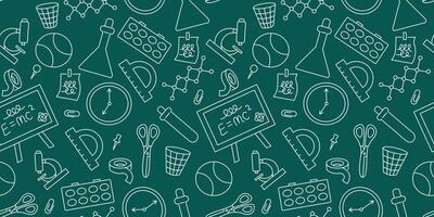 seamless doodle pattern with stationery vector