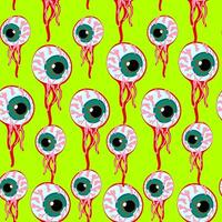 seamless pattern with eyeballs in doodle style vector