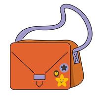 simple red bag with pins icon vector
