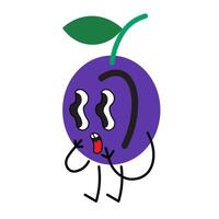 plum doodle character vector