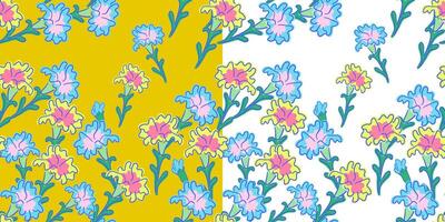 seamless pattern with carnation flowers on two backgrounds vector