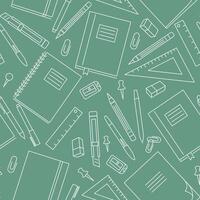 education seamless doodle pattern with notebook and stationery vector