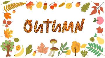 cut out horizontal fall frame banner vector