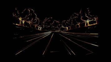 Neon frame effect, Track and Field A running track with lanes on black background video