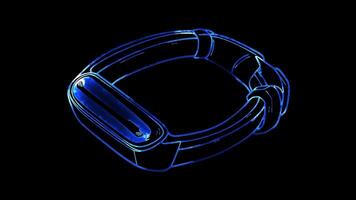 Neon frame effect, Fitness Tracker A wristband for tracking physical activity on black background video