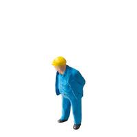Miniature construction worker isolate on white background with clipping path photo