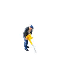 Miniature construction worker isolate on white background with clipping path photo