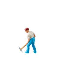 Miniature construction worker isolate on white background with clipping path photo