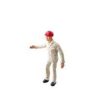 Miniature construction worker isolate on white background with clipping path photo