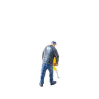 Miniature construction worker isolate on white background with clipping path photo