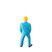 Miniature construction worker isolate on white background with clipping path photo