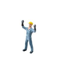 Miniature construction worker isolate on white background with clipping path photo
