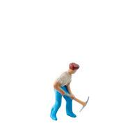 Miniature construction worker isolate on white background with clipping path photo