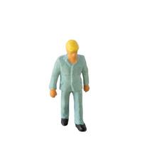 Miniature construction worker isolate on white background with clipping path photo