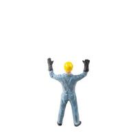 Miniature construction worker isolate on white background with clipping path photo