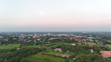 A view of a city from above photo