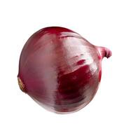 Top view of big red or purple onion bulb isolated on white background with clipping path photo