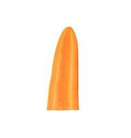 Front view of orange carrot slice or piece in half isolated on white background with clipping path photo