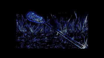 Neon frame effect, Lacrosse Stick A stick with a net for lacrosse on black background video