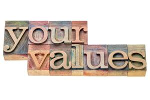 your values word abstract photo